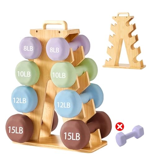 Wooden Dumbbell Rack Stand Gift for Fitness Lovers Compact AFrame Weight Holder for 815lb Dumbbells Stylish SpaceSaving Organizer for Home Gym Dumbbell Rack Stand Only