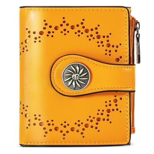 Tipmile Small Wallet for Women Bifold RFID Blocking Card Holder Leather Wallets with Zipper Coin Pocket