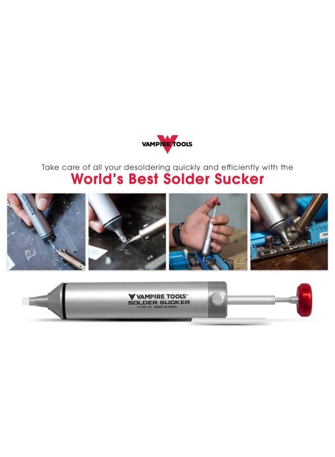 Vampliers Premium Solder Sucker Made in Japan Heavy Duty Desoldering Pump High Power Vacuum Suction