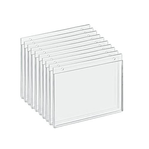Azar 162723 Wall Mount 7-Inch Width by 5-Inch Height Acrylic U-Frame, 10-Piece Set