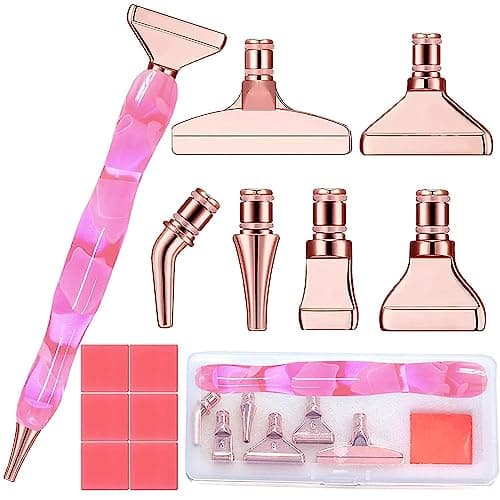 Heyseri Diamond Art Pens Classic Wax Stylus Diamond Painting Pen Traditional Diamond Painting Tools Accessories Gem Art Pen with Metal Tips for 5D Craft Nail