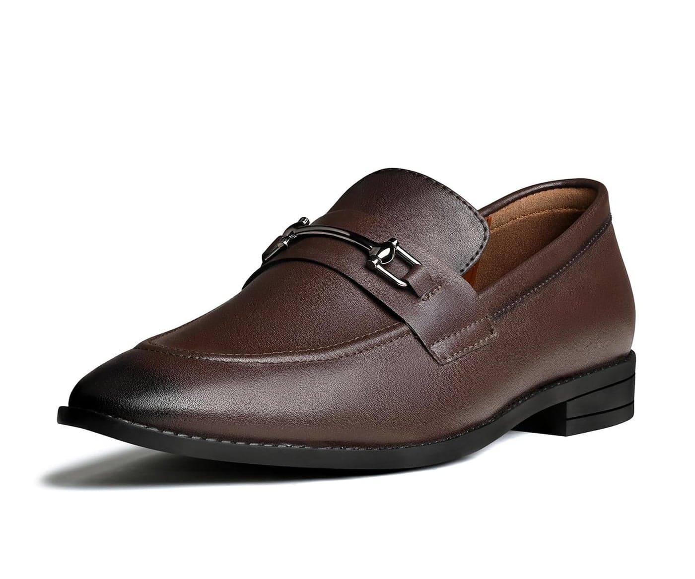 LOUIS STITCH Men's Brunette Brown Shoes Slipon Style Comfortable Moccasins with Buckle for Men (RGMCAB) (Size-6UK)