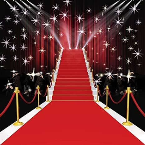 Dudaacvt 10x10ft Hollywood Red Carpet Backdrop Movie Premiere Background Step and Repeat Banner Awards Night Party Decor Paparazzi Photography Backdrop Celebrity Photo Booth D051 D051