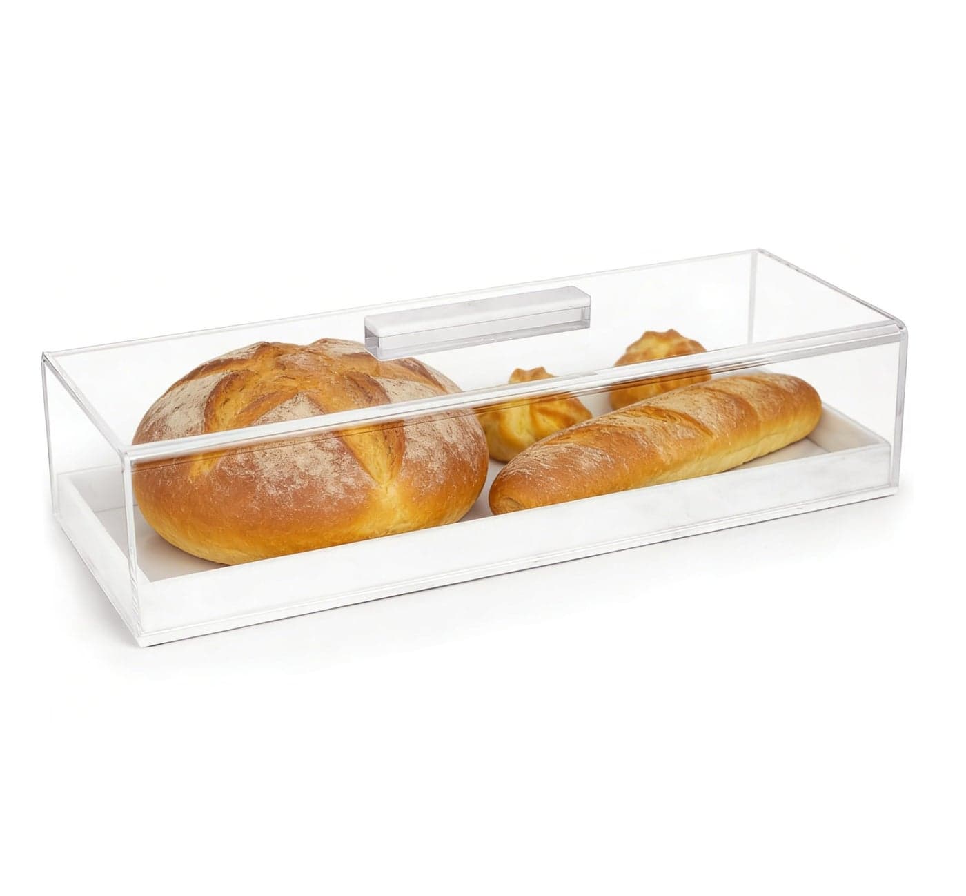 Acrylic Rectangular Cake Tray - Multifunctional Rectangle Cake Stand with Cover Lid - Pastry Serving Dessert Holder Tray for Party Home Kitchen Gift