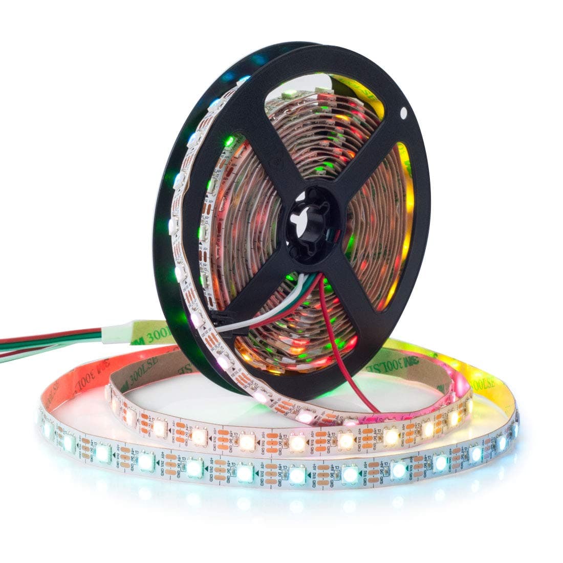 BTFLIGHTING WS2812B RGB ECO LED Strip Chasing Effects 5050SMD Individually Addressable 164FT 60Pixelm 300Pixels Flexible Dream Color IP30 for Bedroom DIY Project DC5VNo Adapter or Controller