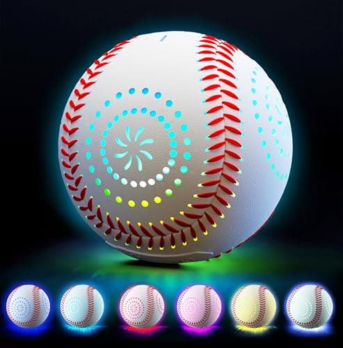ZACEAC LED Rechargeable Baseball with 9 Lighting Modes Glow in The Dark Baseballs Baseball Gifts for Boys 6 7 8 9 10 11 12 Years Old Sport Games for Kids Indoor Outdoor Toys for Kids