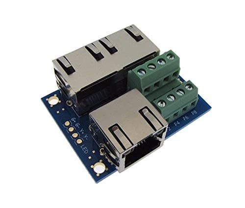 2-1 Pin to Pin RJ45 Ethernet Connector Breakout Board LED ModBus CANbus w Spring