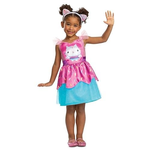 Cakey Cat Costume for Kids Official Gabbys Dollhouse Costume and Cat Ears Headband Toddler Size Medium 3T4T