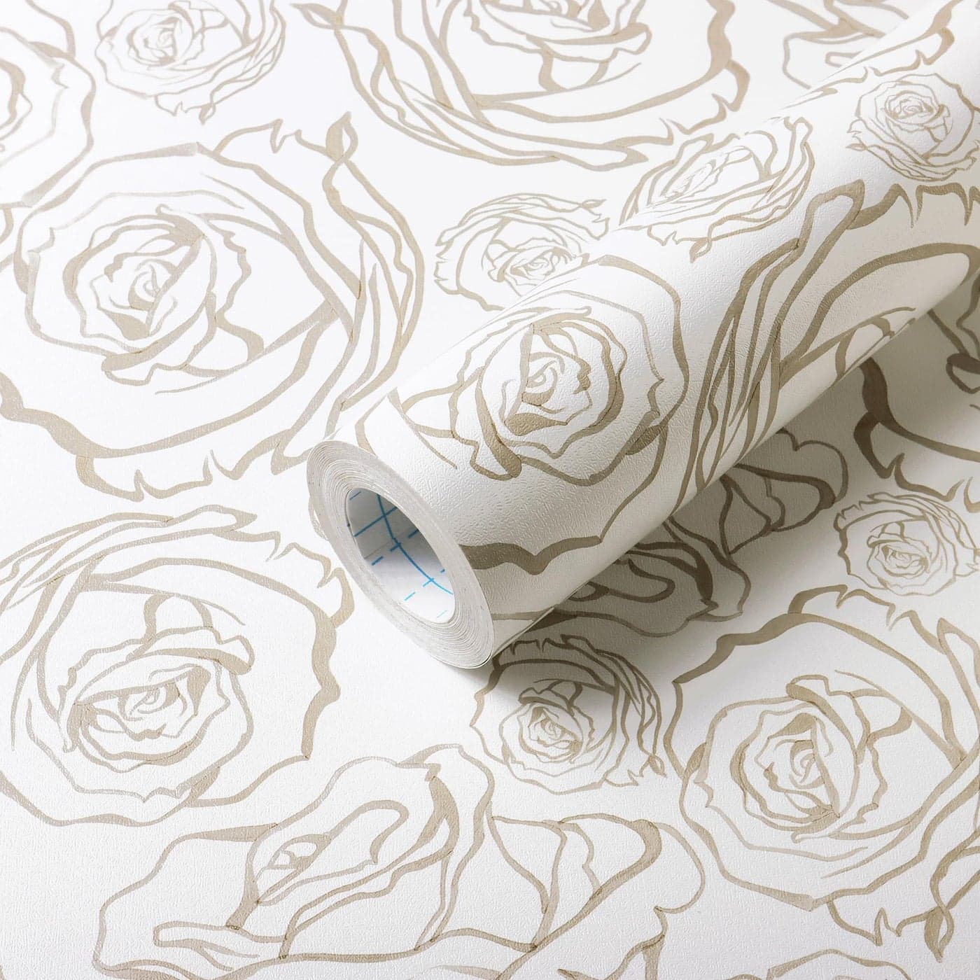 Safiyya Modern Peel and Stick Wallpaper 393 173 Floral Self Adhesive Wallpaper Beige and White Wall Paper Boho Removable Decorative Contact Paper for Bedroom Bathroom Vinyl