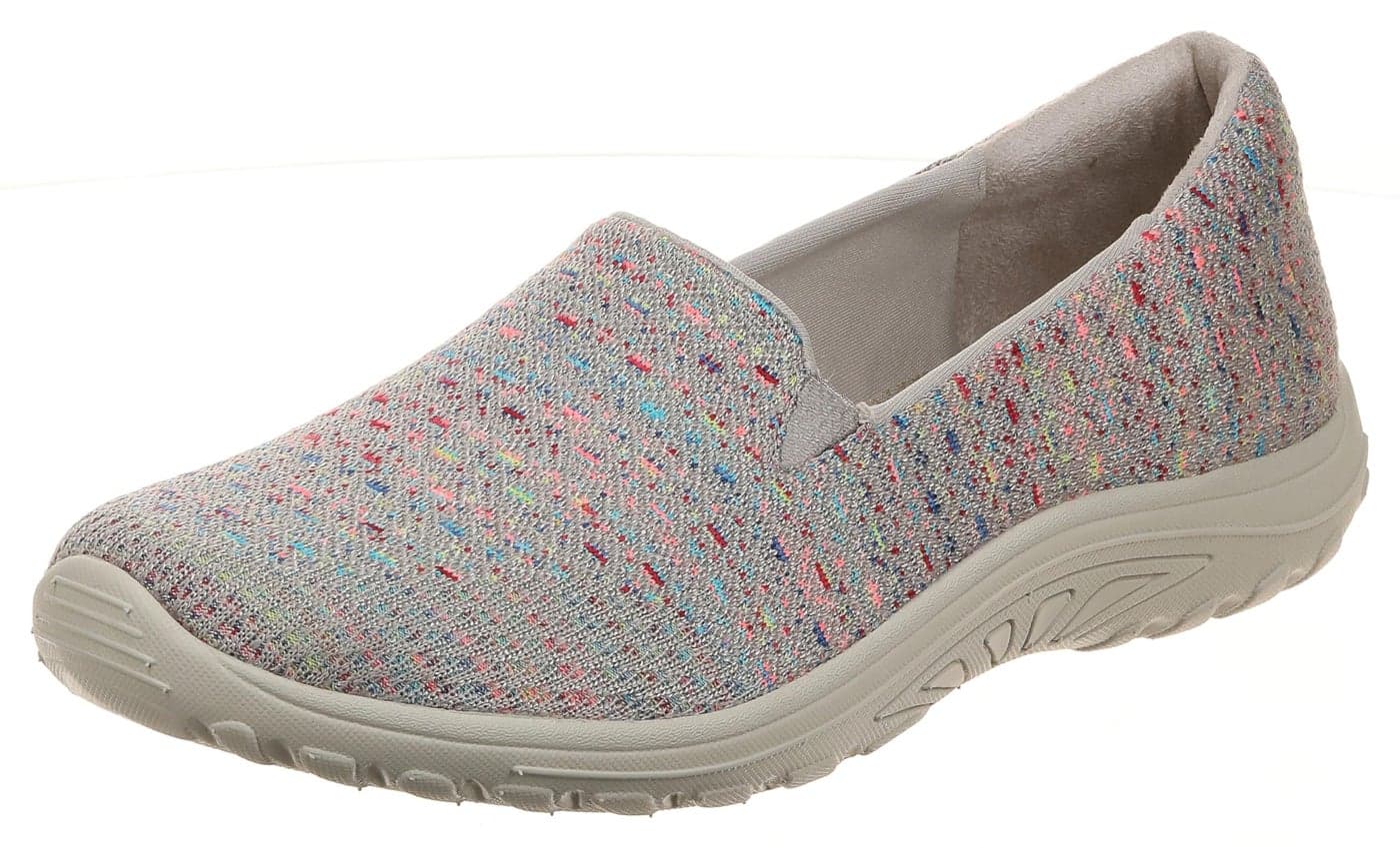 Skechers Women's Reggae Fest-Wicker-Engineered Knit Twin Gore Slip on (Willows) Loafer Flat, Taupe, 7