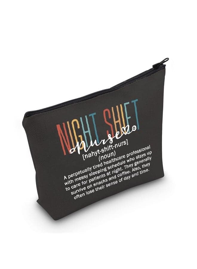 Critical Care Nurse Gift Night Shift Nurse Definition Cosmetic Bag Night Worker Gift (Night Shift Nurse Cosmetic Bag)