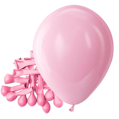 Bezente Pastel Pink Latex Party Balloons 150 Pack 5 inch Round Helium Light Pink Small Bridal Pink Balloons for Gender Reveal Bridal Shower Birthday Wedding Anniversary Party Decoration