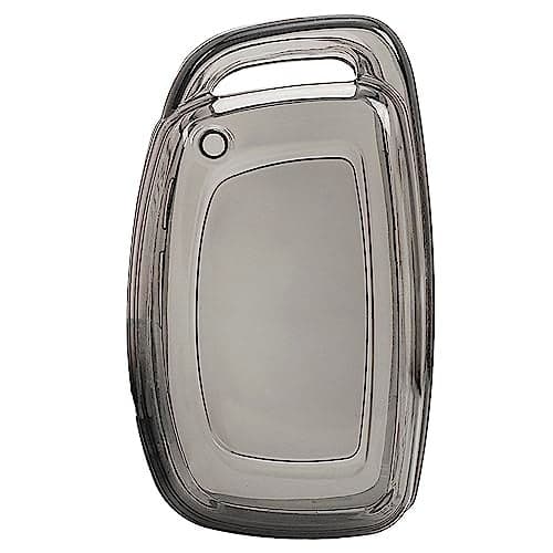 JVCV® Soft TPU Transparent Cover Compatible with Hyundai Alcazar Creta Venue i20 Tucson Elantra Car i10 Grand i20 Xcent Verna 4s Tucson Elantra Grand i10 Nios 4/3 Button Smart Key (Transparent Black)