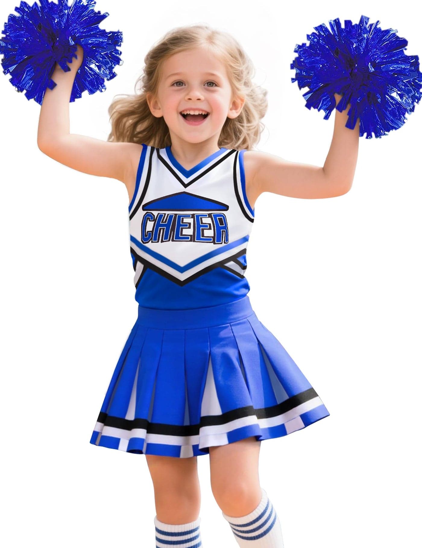 Doxrmuru Girls Cheerleader Costume Cheerleading Outfit for Halloween Party Birthday Gift Blue 910 Years