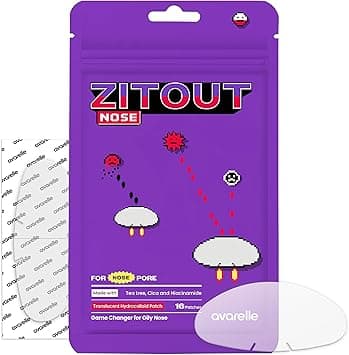 AVARELLE Nose Patch Pore Oil Control Hydrocolloid Pore Strips for Nose Pore Oil Blackhead Pimples and Zits Large Pore Oil Absorbing Nose Strips for Overnight 16 PATCHES