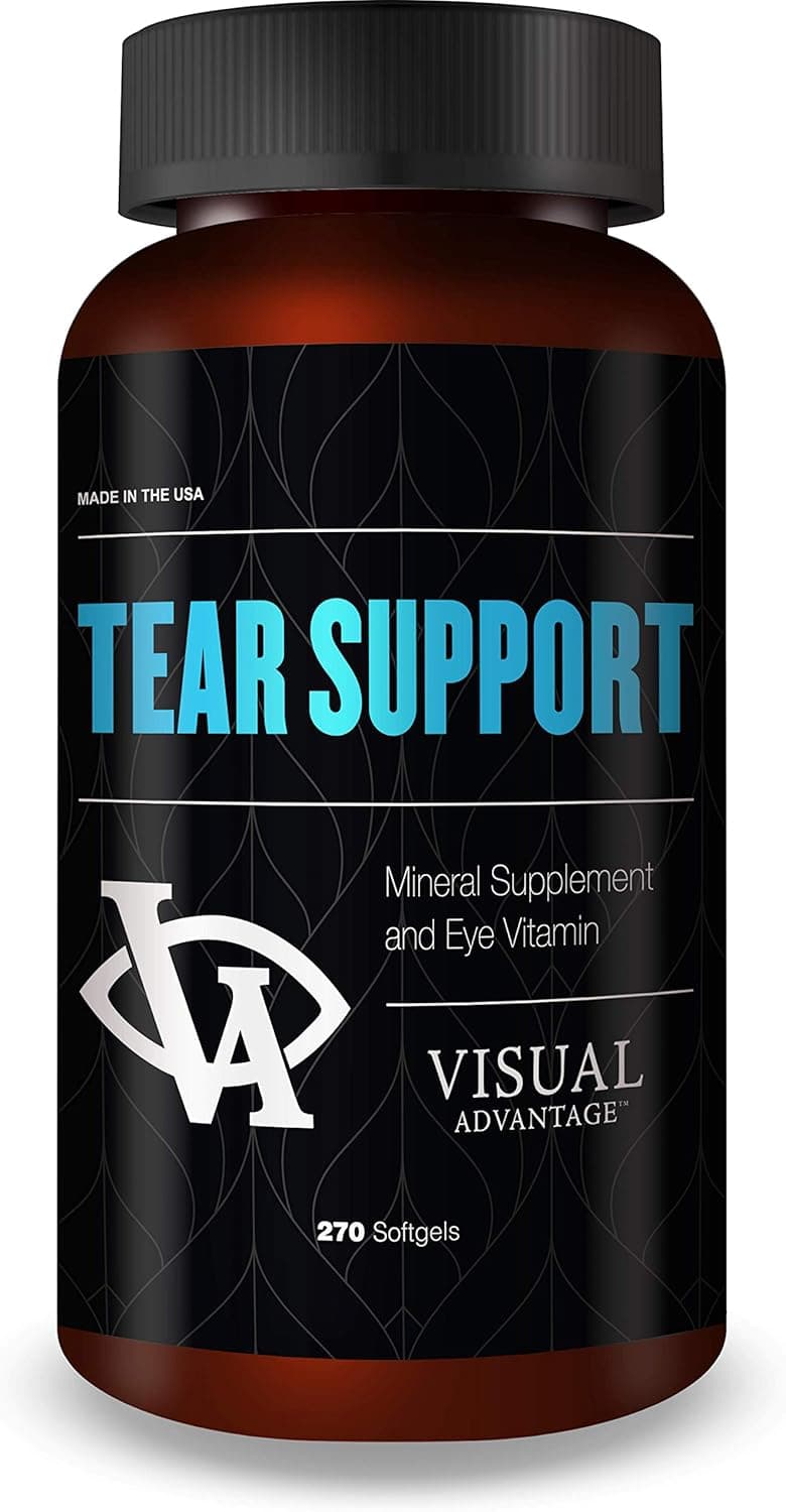Tear Support Eye Vitamins for Dry Eyes 3Month Supply 270 Softgels Supports Eye Moisture Lubrication Omega3 GlutenFree NonGMO