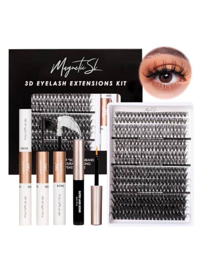 Lash Clusters 320pcs Lash Extension Kit 30D 40D 80D 100D Individual Lashes Kit 1220mm Eyelash Extension Kit with Lash BondSealLash Remover and Lash Tweezers for Easy Use304080100D007D Kit
