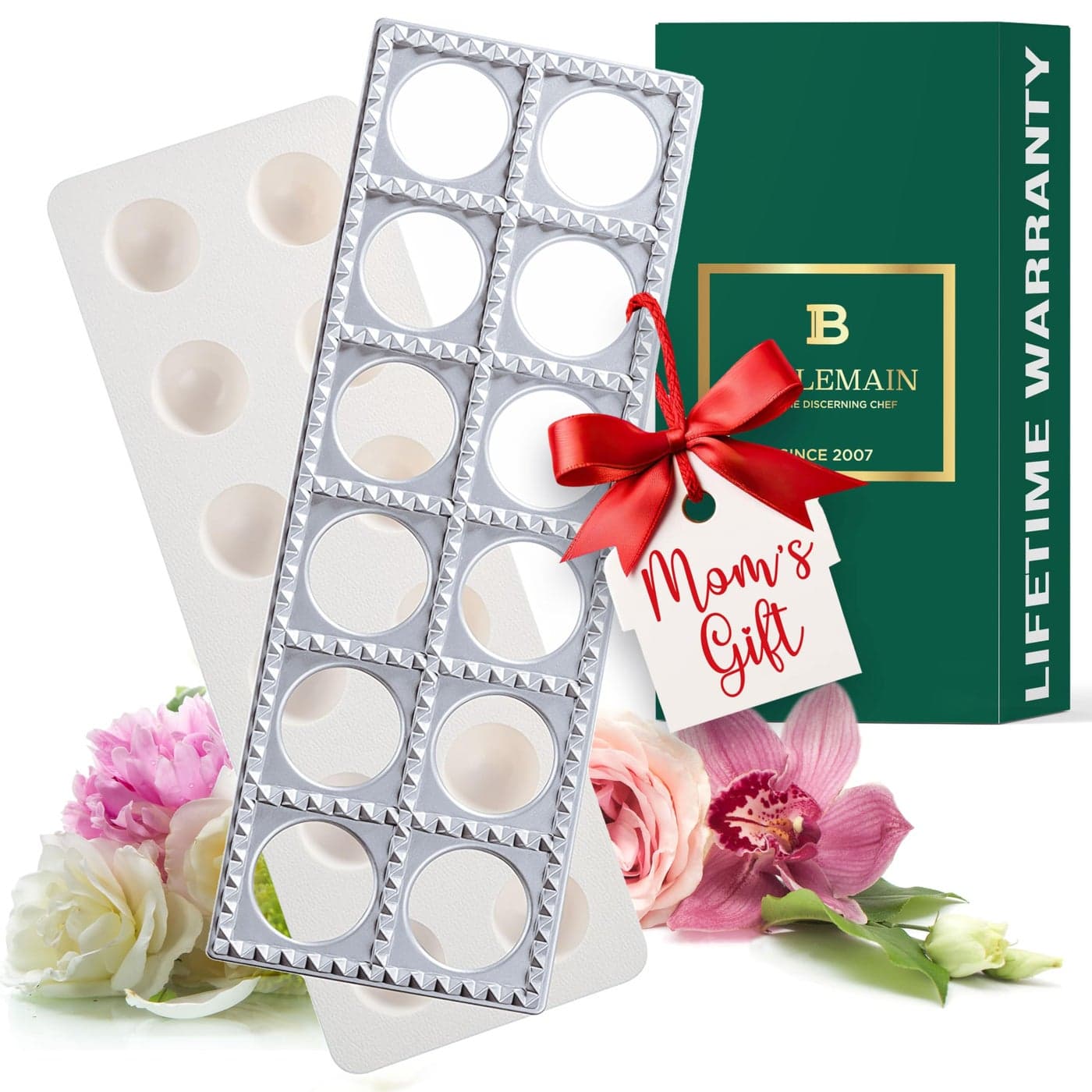 Bellemain Ravioli Maker Press Pelmeni Mold Pierogi Press Potsticker Meat Pie Dumpling Maker Ravioli Stamp Pasta Making Kit Pasta Making Tools Ravioli Press Mold Makes 12 Ravioli 1 5