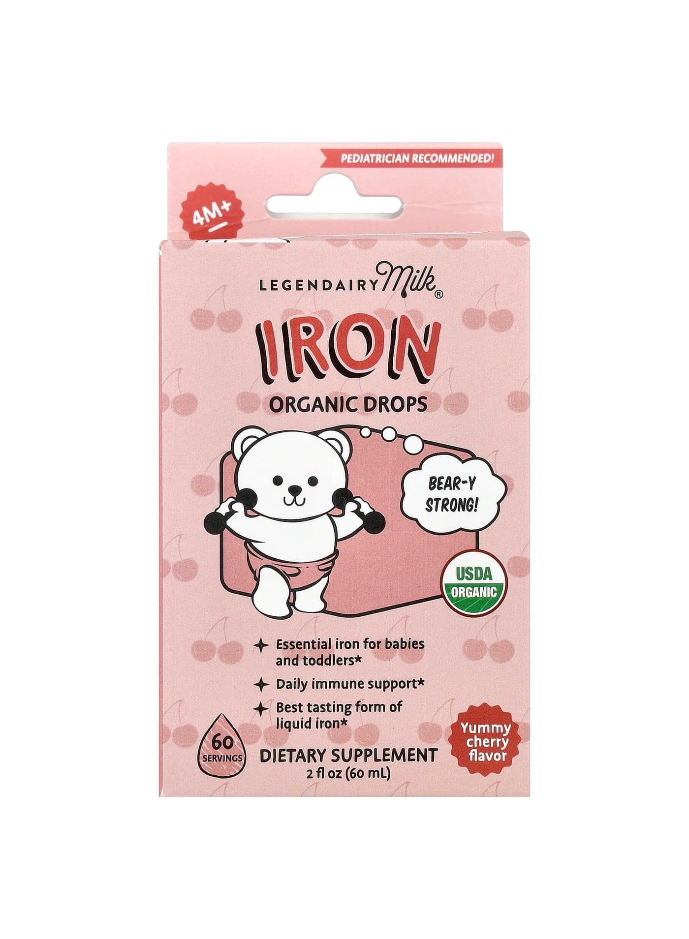 Iron Organic Drops, 4+ Months, Yummy Cherry, 2 fl oz (60 ml)