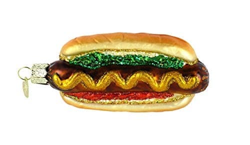 Old World Christmas Ornaments Ballpark Foods Glass Blown Ornaments for Christmas Tree Hot Dog