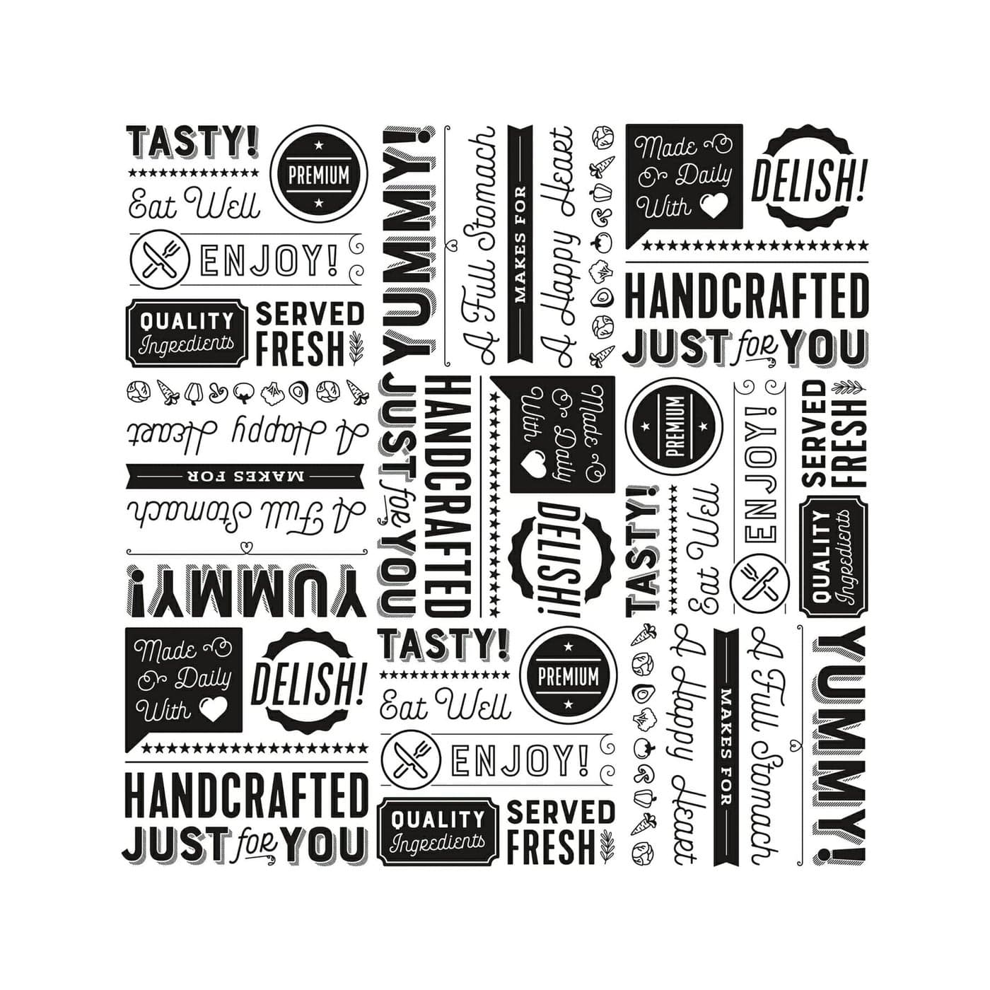 GET PGT1212W 12 x 12 White Food Word Text GreaseResistant FoodSafe Wrap Paper Deli Wrap Clipper Mill 1000 Pieces