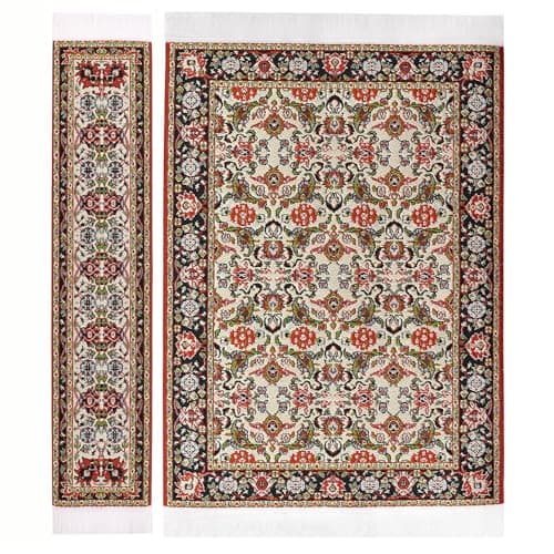 iLAND Miniature Dollhouse Accessories of Woven Dollhouse Rug 94 x 57 92 x 18 for Dollhouse Furniture on 112 Scale and Dolls 3 12 2pcs Spring