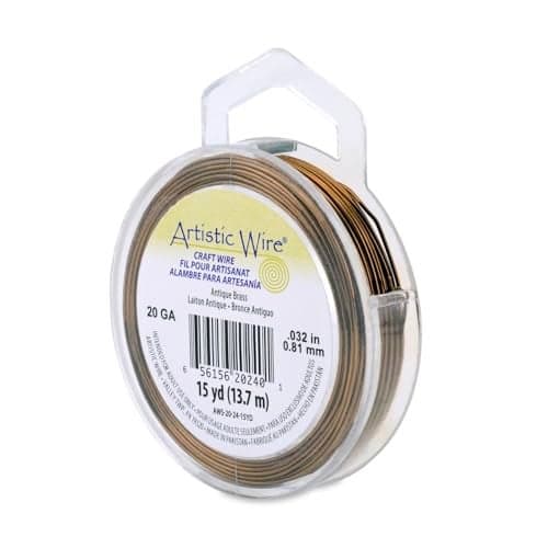 Artistic Wire 20 Gauge Tarnish Resistant Colored Copper Craft Wire Antique Brass 15 yd