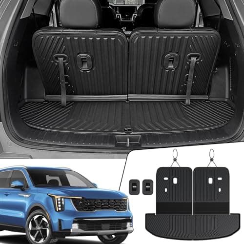JOULARISE Cargo Mat with Backrest Mats 2in1 for 20212024 2025 Kia Sorento 67 Seats Car Mat Accessories All Weather TPE Interior Trunk Cargo LinerCargo Mat with Backrest Mats