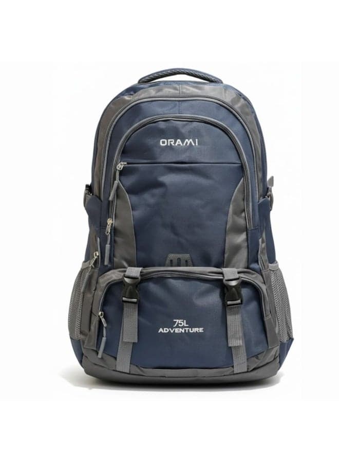 ORAMI 75L Mountain Backpack – Large Capacity Hiking, Trekking & Camping Travel Bag, Water-Resistant, Lightweight, Unisex – Navy