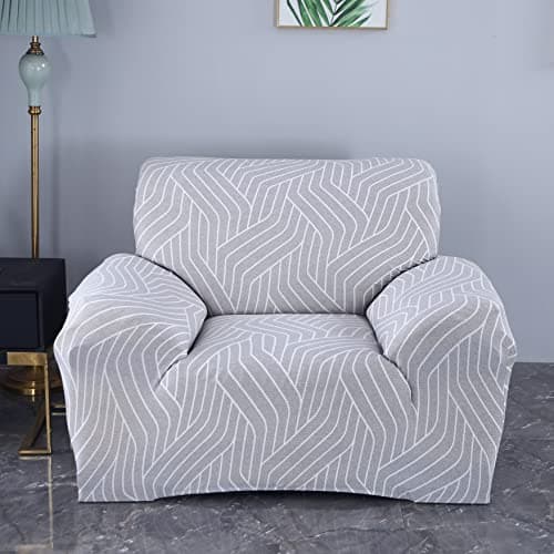 House of Quirk Universal Single Seater Sofa Cover Big Elasticity Cover for Couch 140 GSM Sofa Slipcover (Complex Grey, 90-145cm)