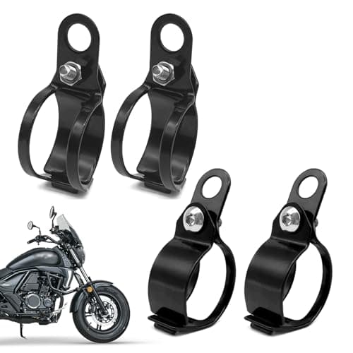 2 Pairs Motorbike Turn Signal Mount Bracket Universal Metal Motorcycle Turn Signal Mount Brackets Turn Signal Light Indicator Bracket Clamps 3043mm Metal Fork Relocation Clamps Brackets