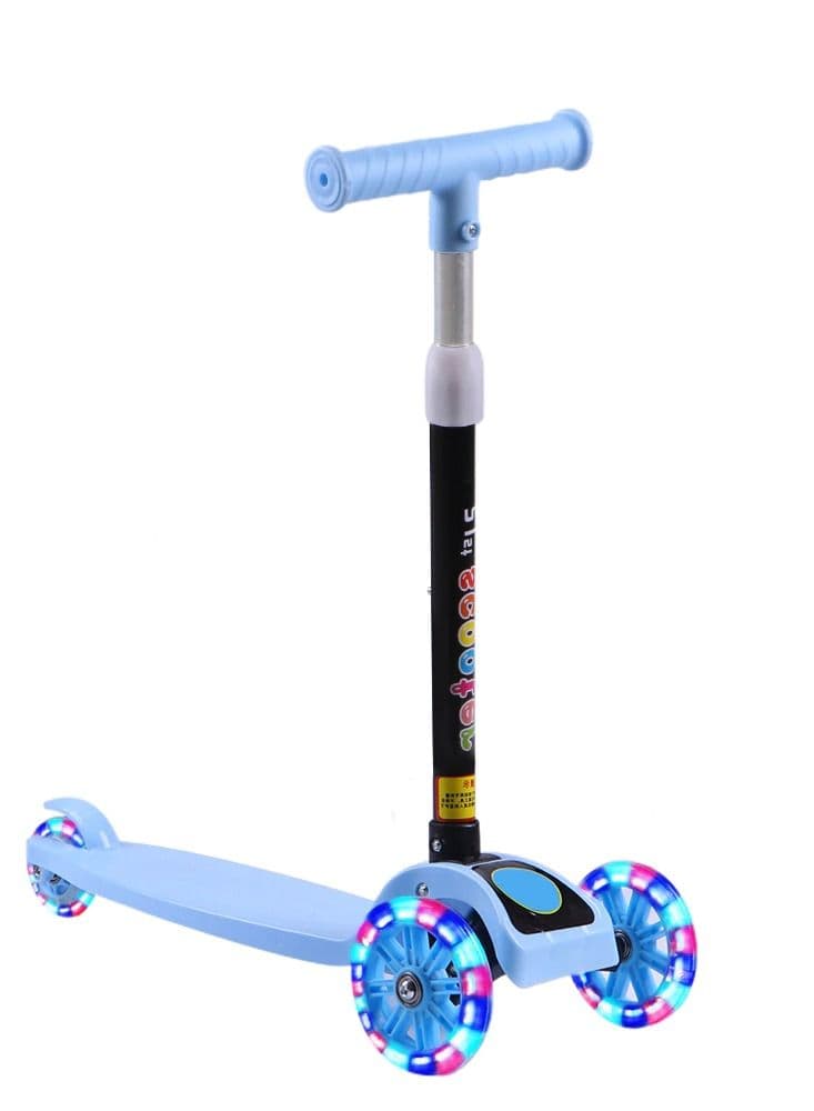 3 Wheels Folding Scooter LED Light Up Children Adjustable Leg Scooter