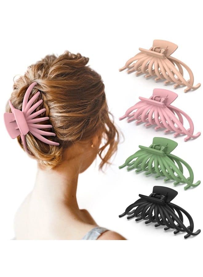 Hair Clips for Women - OPAUL Matte Nonslip Large Hair Claw Clips for Thick and Thin Hair, 4.7 Inch Strong Hold Big Hair Clips Fashion Hair Styling Accessories Christmas Gifts for Women Girls