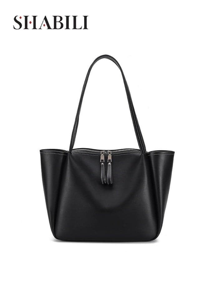 Women's Large Capacity Stylish PU Tote Bag for Commuting and Shopping, Ladies Bag Shoulder Bag Handbag Carry Bag with Multi Compartment and Zipper Closure, for Work Travel and Office Essentials