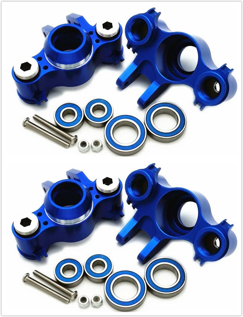 EPTNNASO Aluminum Steering Block Knuckle Arm Set for 1/10 RC Car E-REVO REVO 3.3 SUMMIT - 4PCS Blue