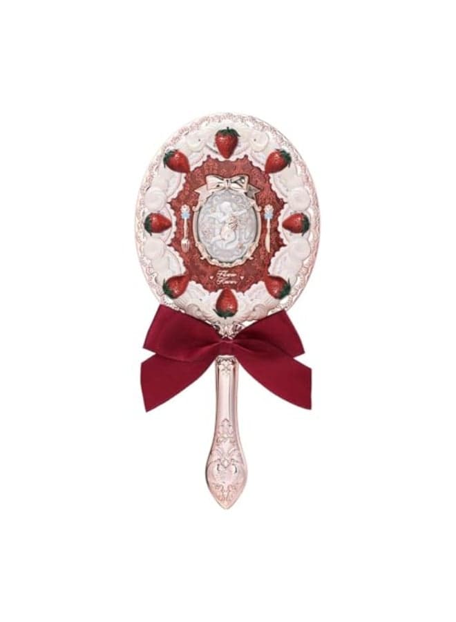 Flower Knows Strawberry Cupid Hand MirrorVintage Handheld MirrorFancy Pretty Princess Mirror with Long HandleGift for Girls WomenRed Velvet