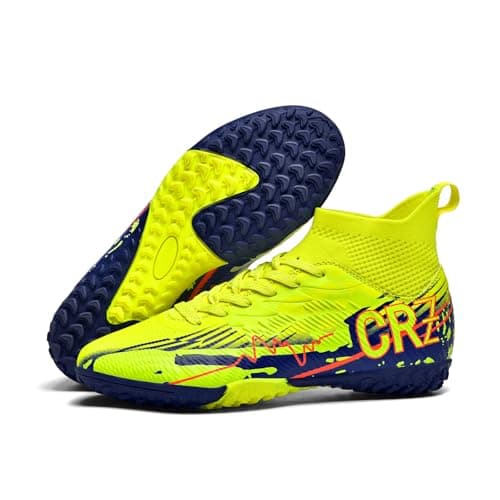 Soccer Cleats for Mens Womens Indoor Turf Soccer Shoes Youth AG TF Training Football Boots Unisex 033 Huang TF_41