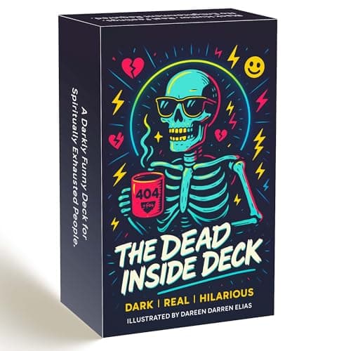 DPEHAKMK The Dead Inside Oracle Deck 54 Dark Humor Skeleton Oracle Cards for Beginners Funny Halloween Skeleton Oracle Cards Shadow Work Deck for Anxiety SelfAwareness and Modern Life Meltdowns