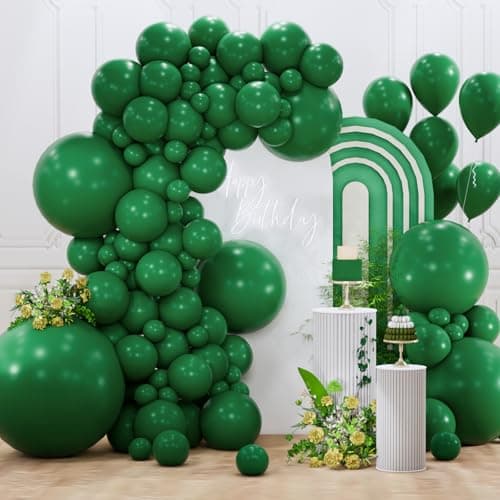 PartyWoo Dark Green Balloons 127pcs Different Sizes of 36 18 12 10 5 Inch Emerald Hunter Forest Green Balloon Arch Kit for Birthday Christmas Graduation Dinosaur Jungle Party Decorations GreenY56