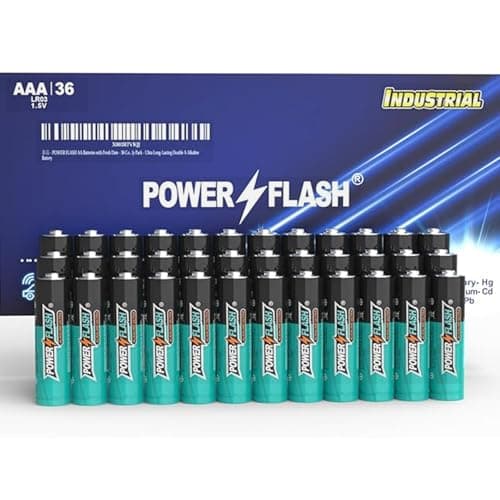 POWER FLASH 36 AAA Batteries, Battery Provide Long Lasting Power, 10 Year 3a Batteries Warranty, Alkaline AAA Batteries, AAA Battery for Home and Office Equipment