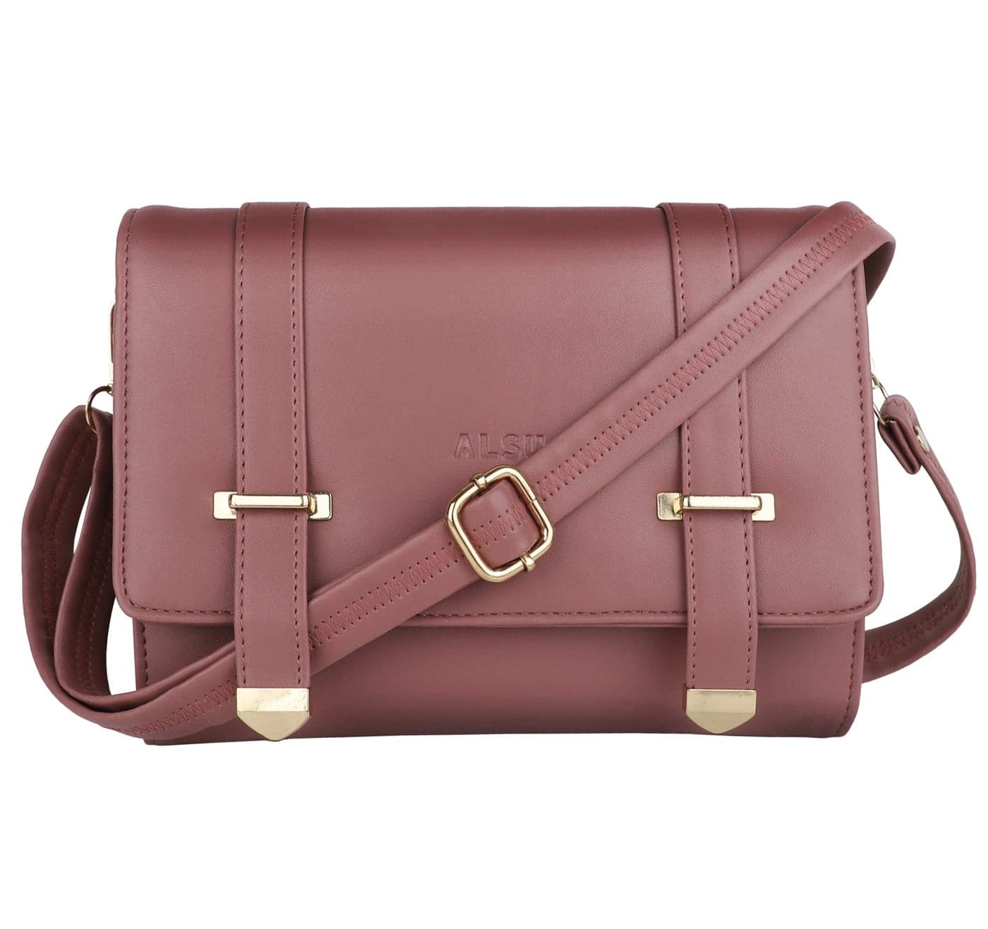 ALSU Women's Peach trendy Sling Bag | deattachable straps |card slots (shd-011pch)