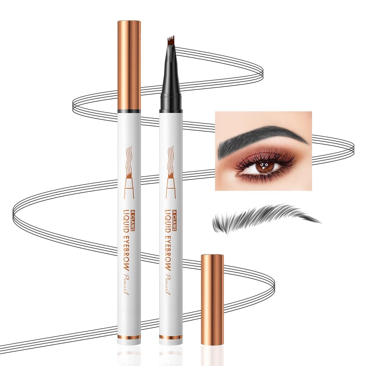 Eyebrow PencilLight Brown 4 Point Microblading Eyebrow PenSmudgeProof Liquid Eyebrow Pencil with MicroFork Tip Long Lasting Brow Pen To Create Exquisite and Natural Eyebrows By Aaiffey04