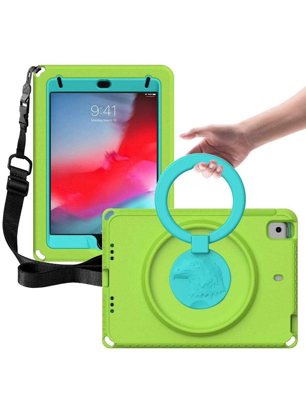 For iPad mini 1/2/3/4/5 Global Hawk EVA+PC Dropproof Tablet Case with Waterproof Frame
