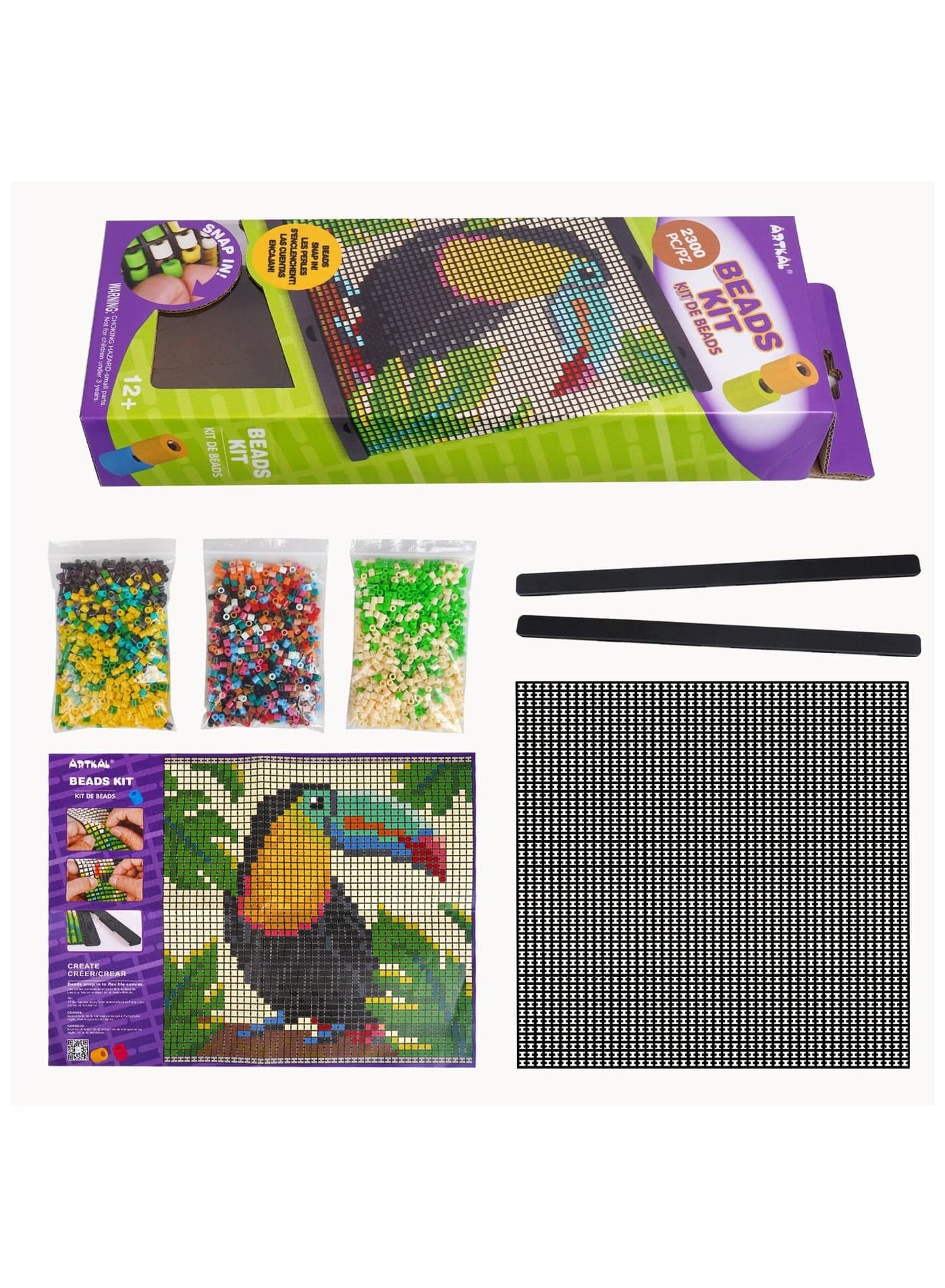Fuse Beads Kit, 2300 PCS 5mm Bead 18 Patterns Melty Fusion Beads Arts and Crafts Pearler Set Gifts for Kids, Easter Gifts for Kids