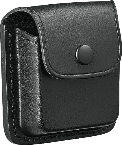 Perfect Fit Leather Nasal Spray Case for Naloxone Opiod Overdose Antidote Spray First Aid Spray Case Black Leather with Black Snap