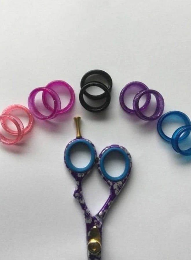 10X Barber Hair Shears Scissors Finger Rings Grips Inserts 5 sets SIZE SMALL