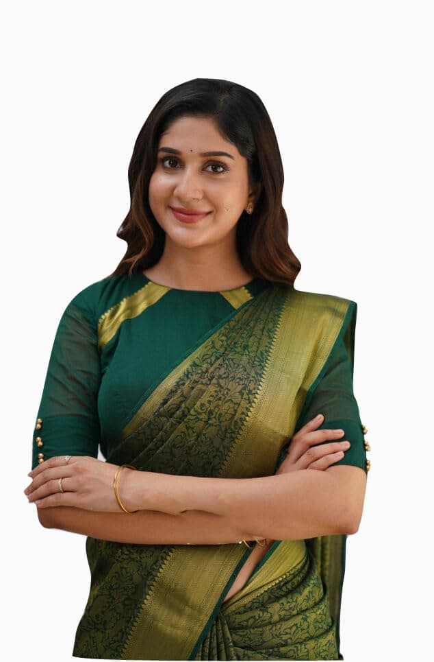 Avantika Fashion Women's Pure Kanjivaram Soft Silk Banarasi Sarees With Blouse Piece (Dark Green)
