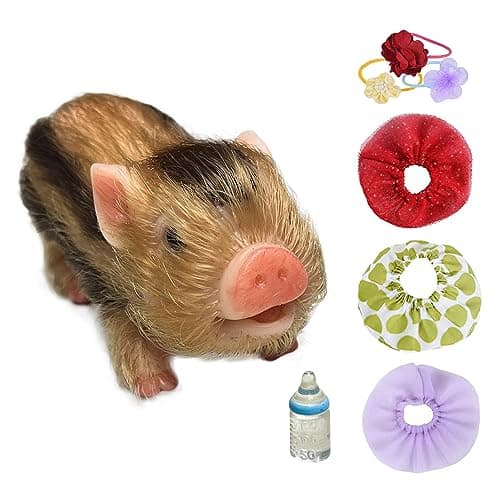 OtardDolls Reborn Pig Dolls 5 Inch Realistic Newborn Full Silicone Lifelike Reborn Pig Dolls Soft Stylish Real Life Silicone Animals Realistic with Toy Accessories