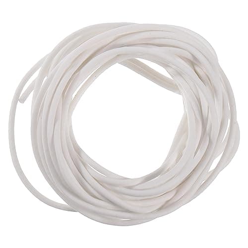 uxcell Silicone Foam Seal Strip, 2mm(0.08") Dia 5 Meters(16.41 Ft) Long Sponge Rubber Weather Seal Strip Round Rubber Solid for DIY Warehouse, Pads, Foam Tubing, Crafts - White