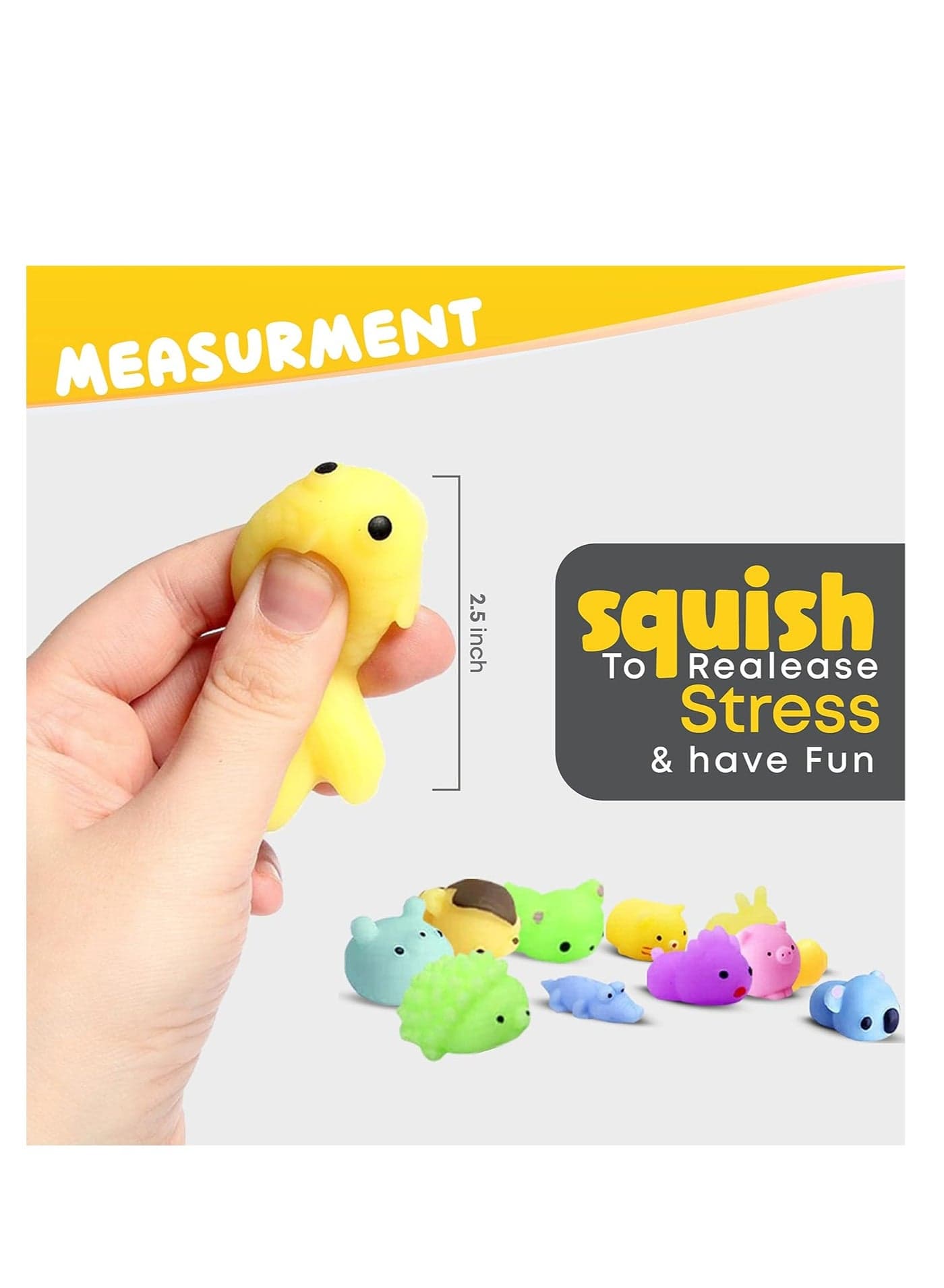 30Pcs Mochi Squishy Toys in Different Shapes | Lightweight | BPA Free | Squeezable | Portable | Washable | For all Ages Stress Relief | Gift Toys